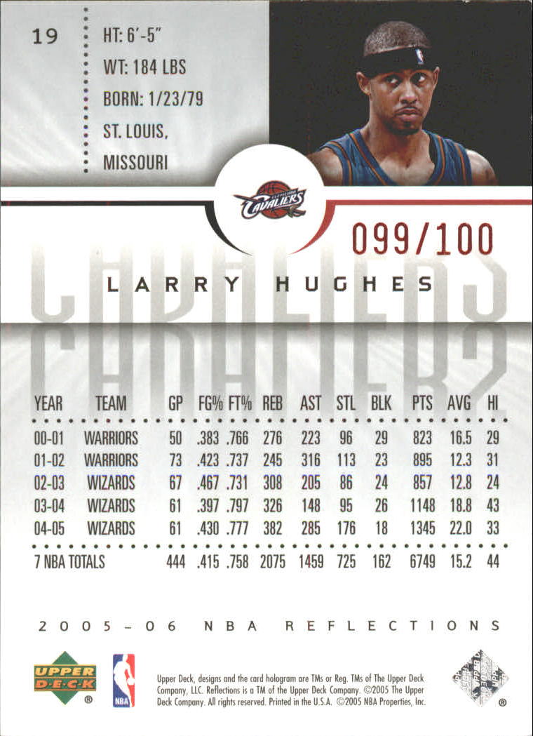 2005-06 Reflections Red #19 Larry Hughes back image