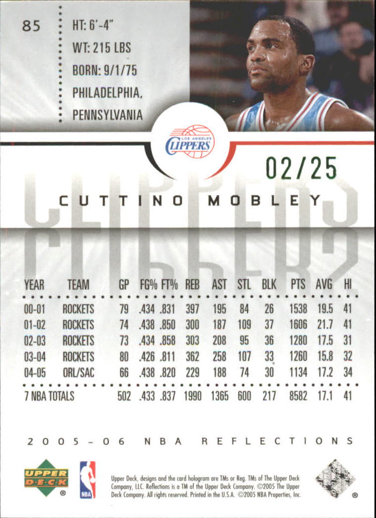 2005-06 Reflections Green #85 Cuttino Mobley back image