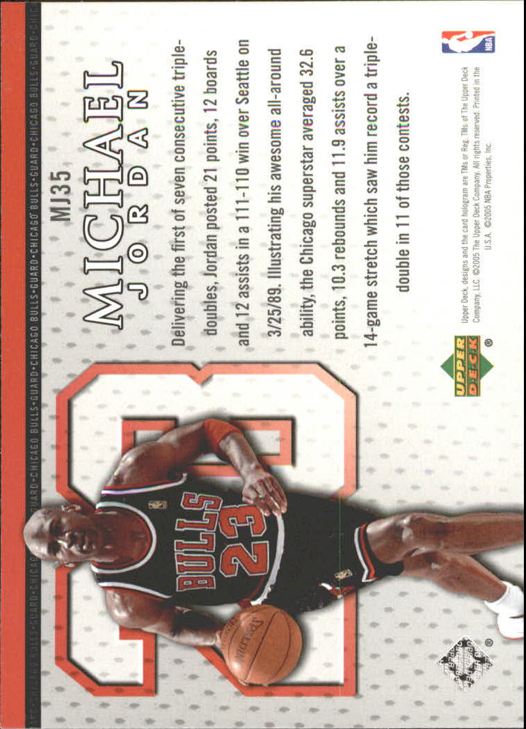2005-06 Upper Deck Michael Jordan #MJ35 Michael Jordan back image