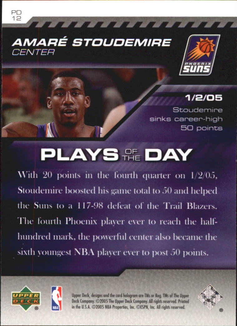 2005-06 Upper Deck ESPN Plays of the Day #PD12 Amare Stoudemire