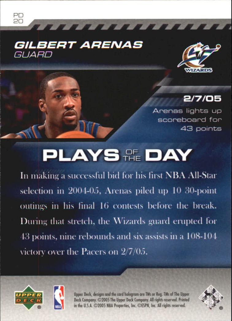 2005-06 Upper Deck ESPN Plays of the Day #PD20 Gilbert Arenas