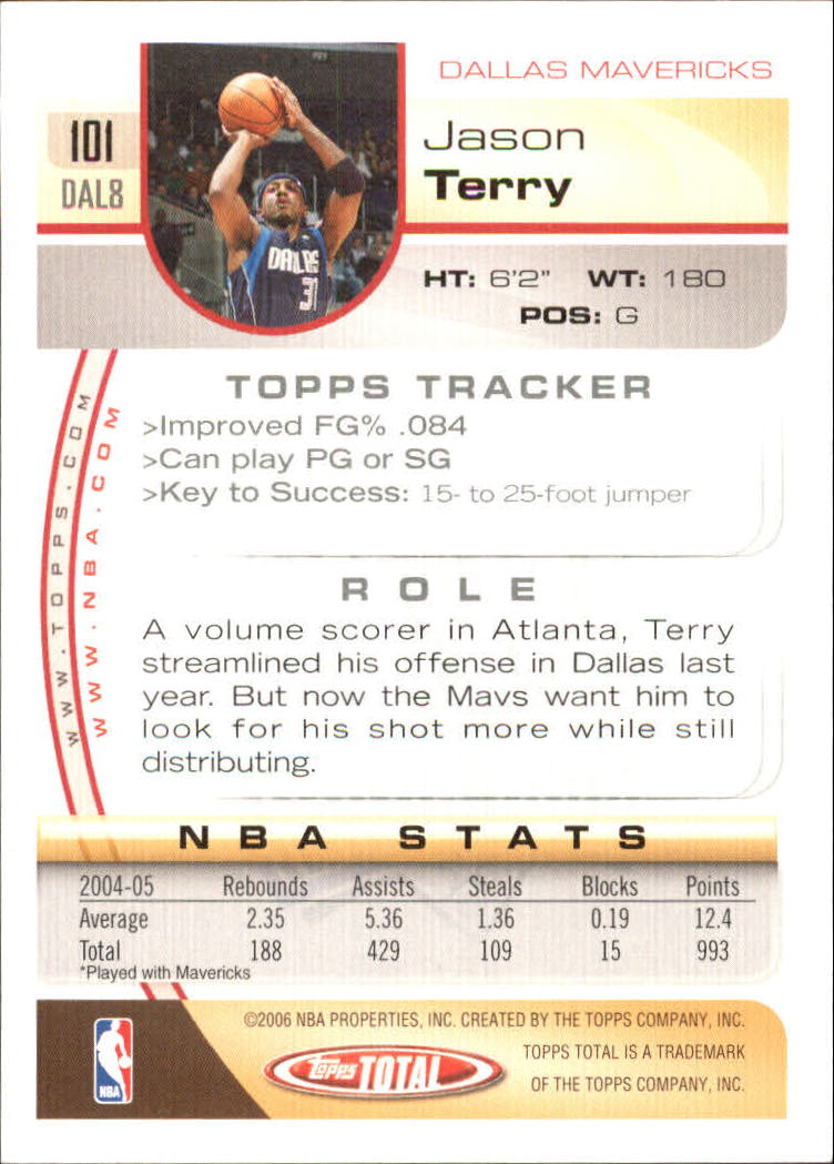 2005-06 Topps Total Silver #101 Jason Terry back image