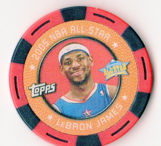 2005-06 Topps NBA Collector Chips Red #42 LeBron James