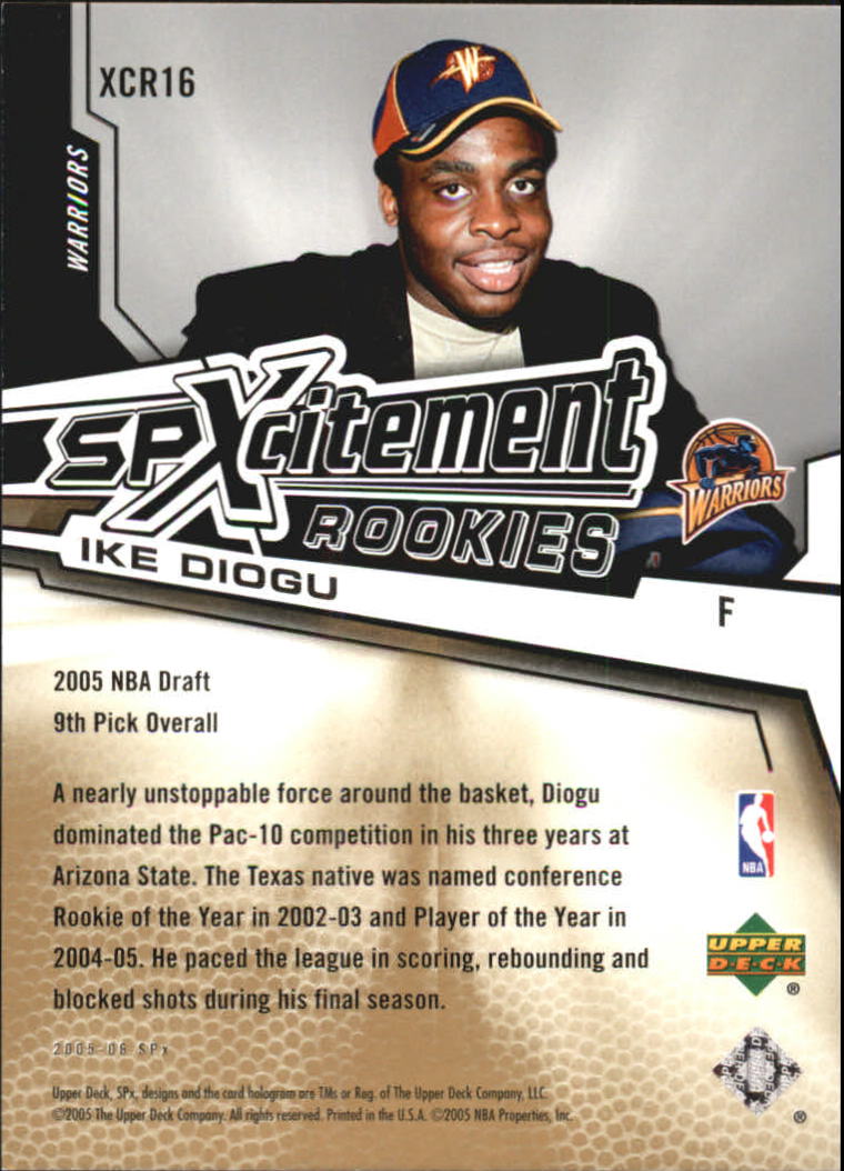 2005-06 SPx SPxcitement Rookies #XCR16 Ike Diogu back image