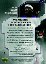 2005-06 SPx Winning Materials #AS Amare Stoudemire back image