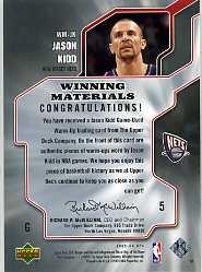 2005-06 SPx Winning Materials #JK Jason Kidd back image