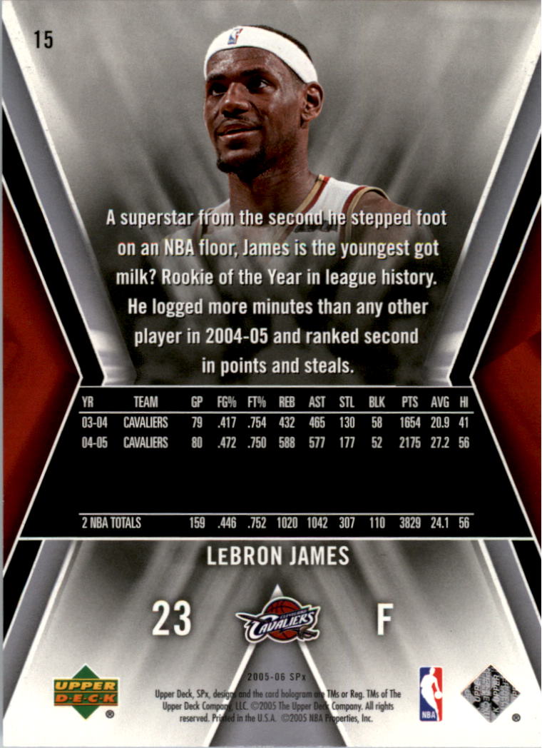 2005-06 SPx #15 LeBron James back image