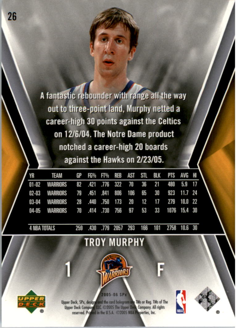 2005-06 SPx #26 Troy Murphy back image