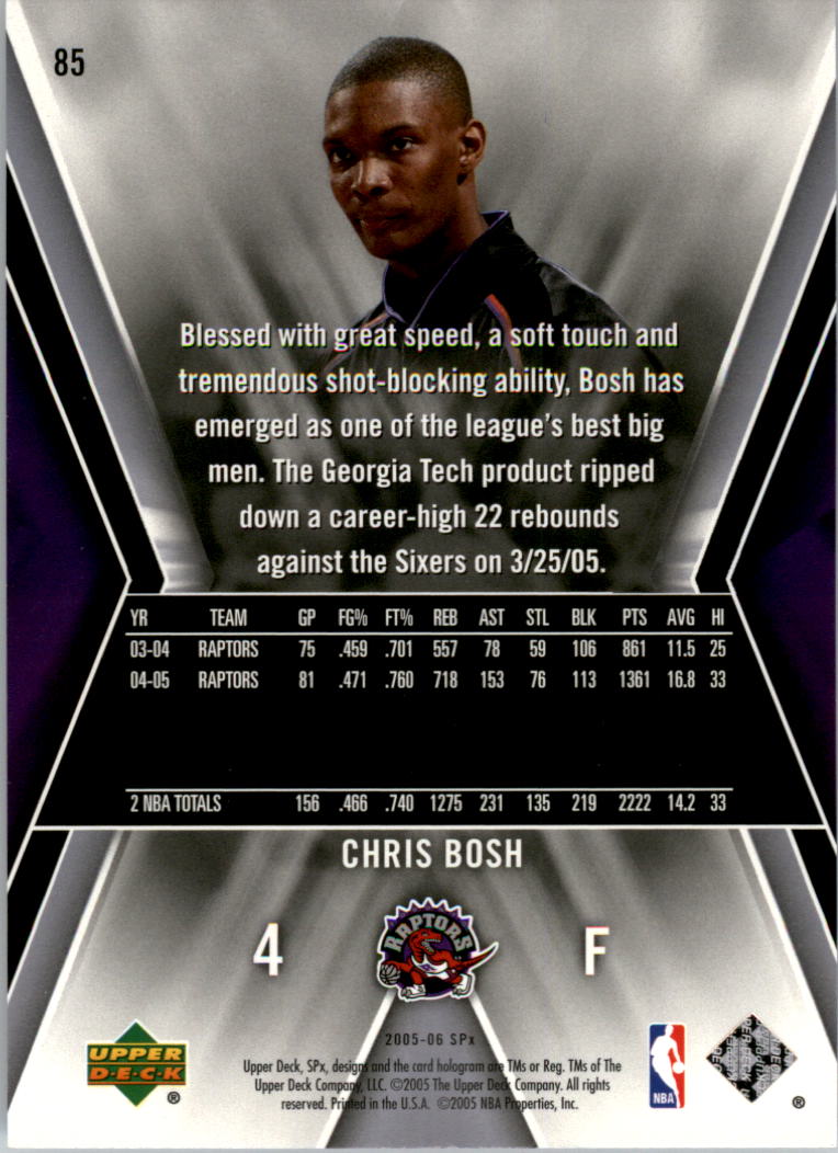 2005-06 SPx #85 Chris Bosh back image