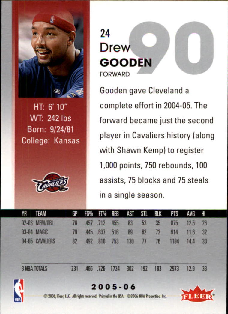2005-06 Hoops #24 Drew Gooden back image
