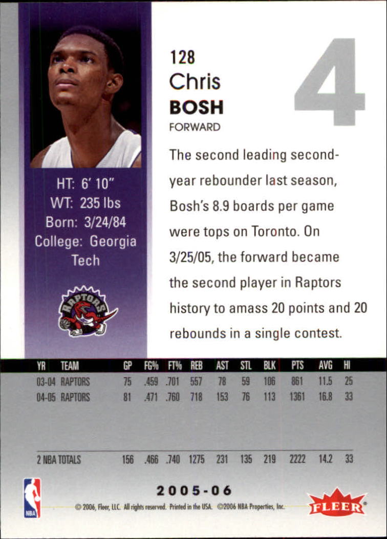 2005-06 Hoops #128 Chris Bosh back image