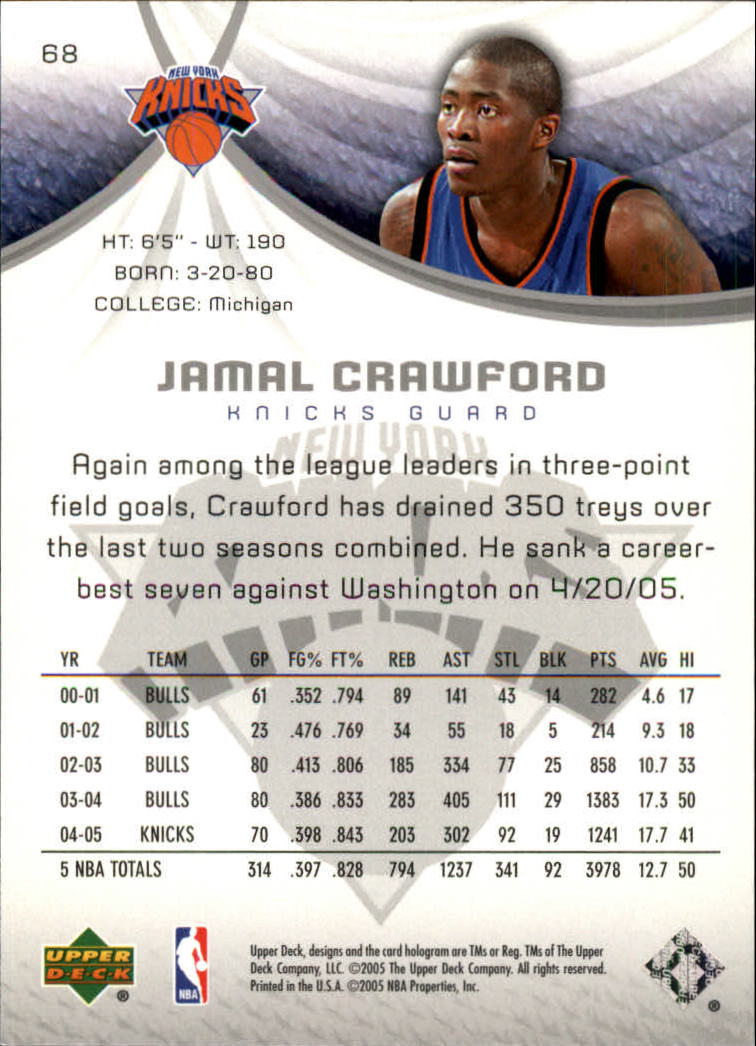 2005-06 SP Game Used #68 Jamal Crawford back image