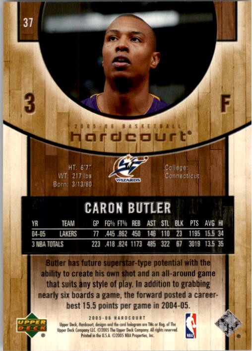 2005-06 Upper Deck Hardcourt #37 Caron Butler back image