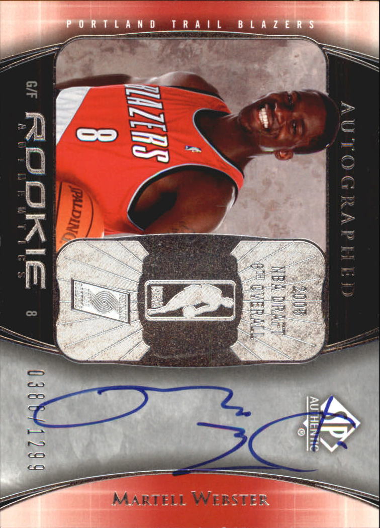 2005-06 SP Authentic #96 Martell Webster AU RC