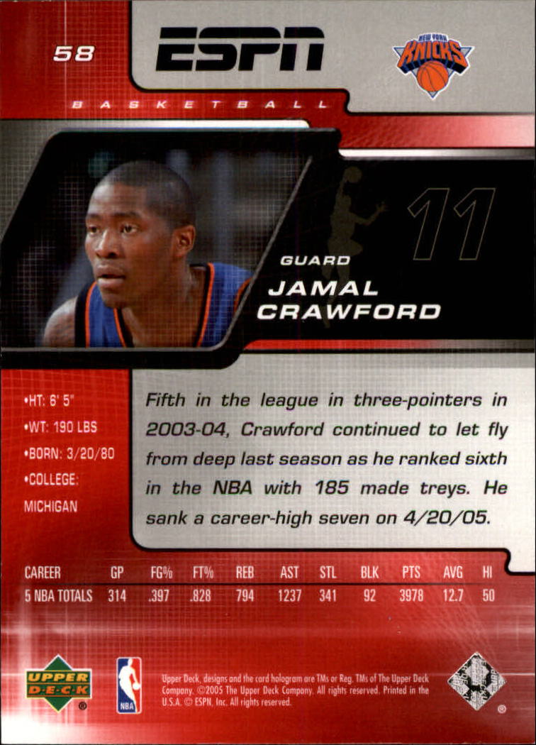 2005-06 Upper Deck ESPN #58 Jamal Crawford - NM-MT