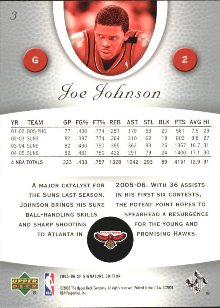 2005-06 SP Signature Edition #3 Joe Johnson back image