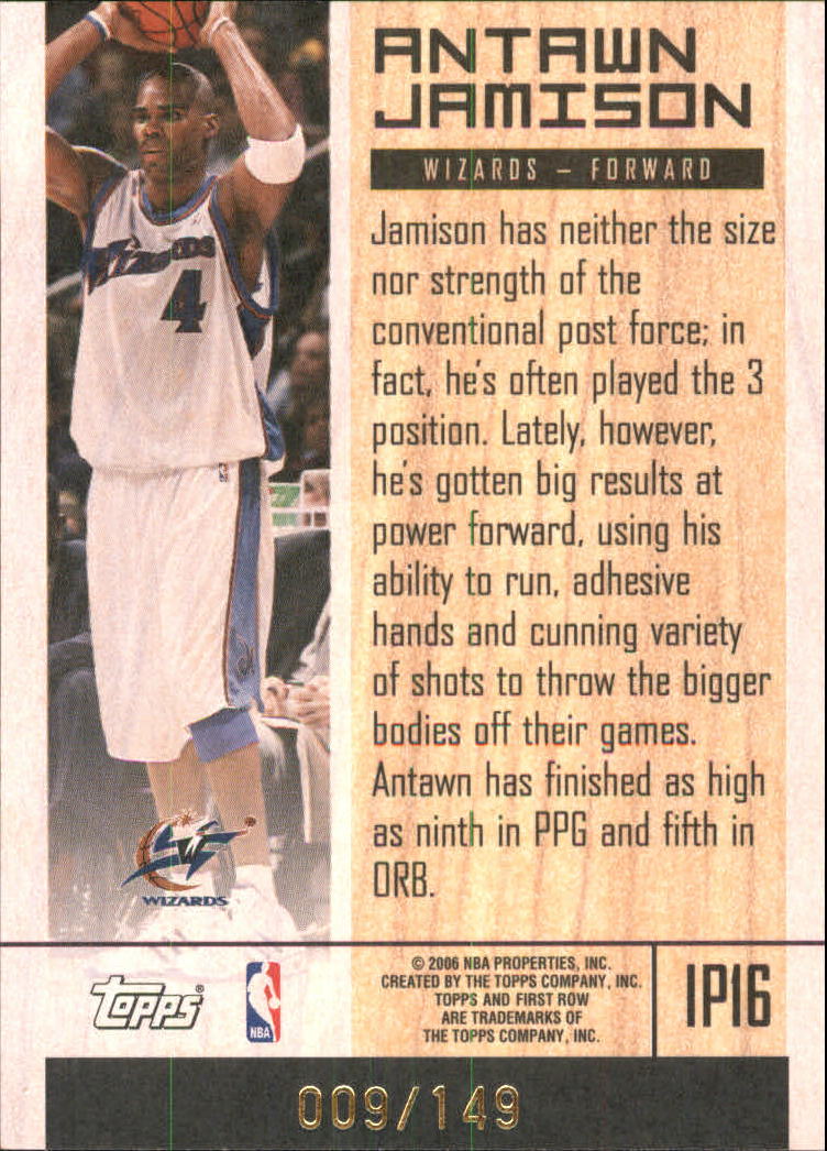 2005-06 Topps First Row In The Post #16 Antawn Jamison back image