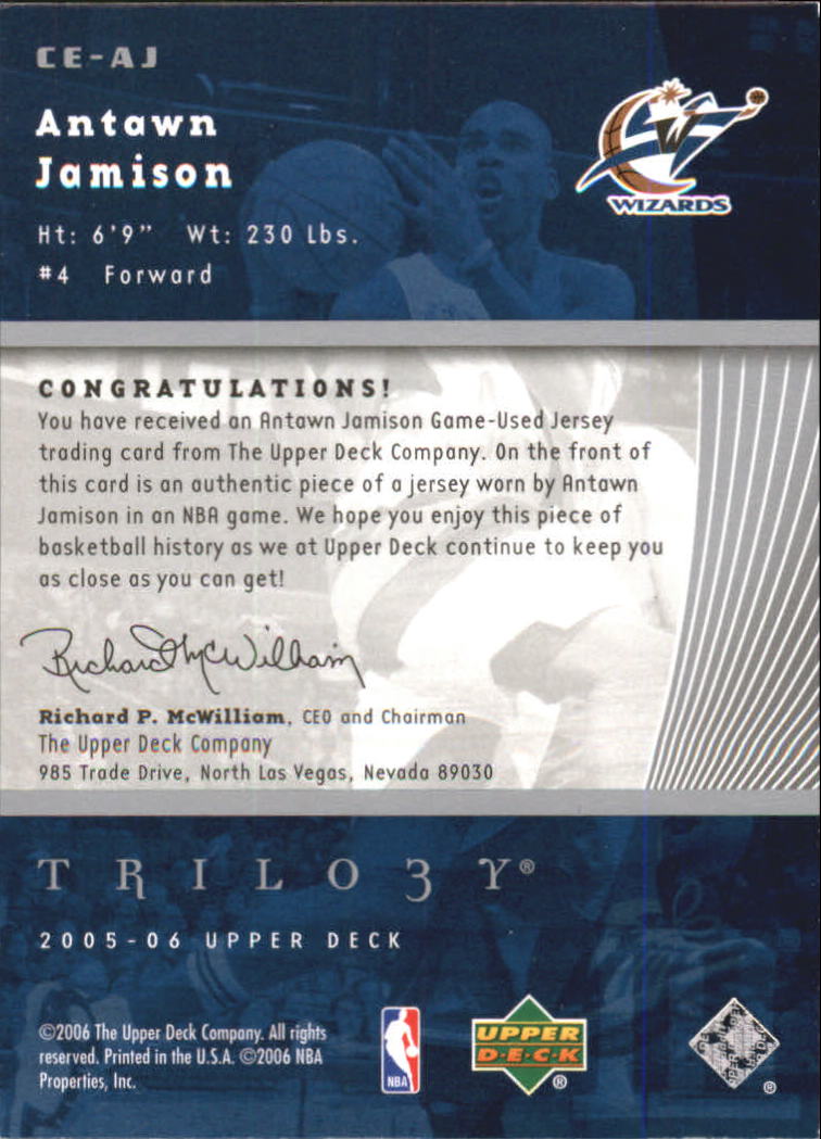 2005-06 Upper Deck Trilogy The Cutting Edge #AJ Antawn Jamison back image