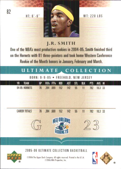 2005-06 Ultimate Collection #82 J.R. Smith back image