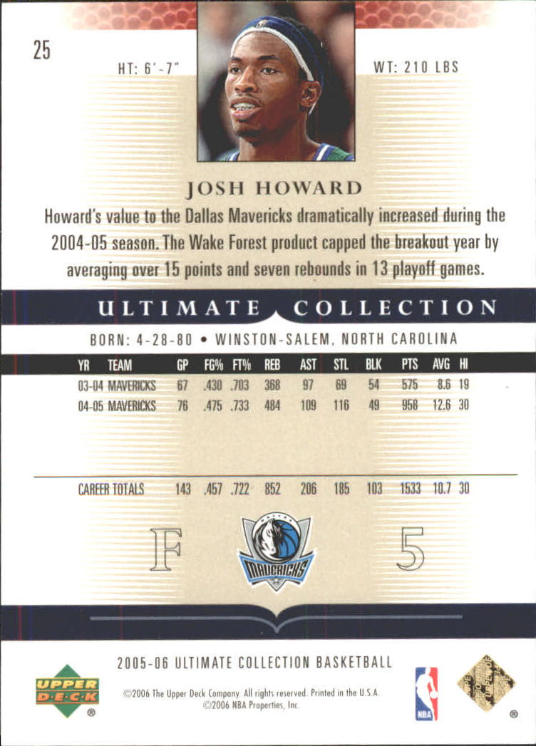 2005-06 Ultimate Collection Blue #25 Josh Howard