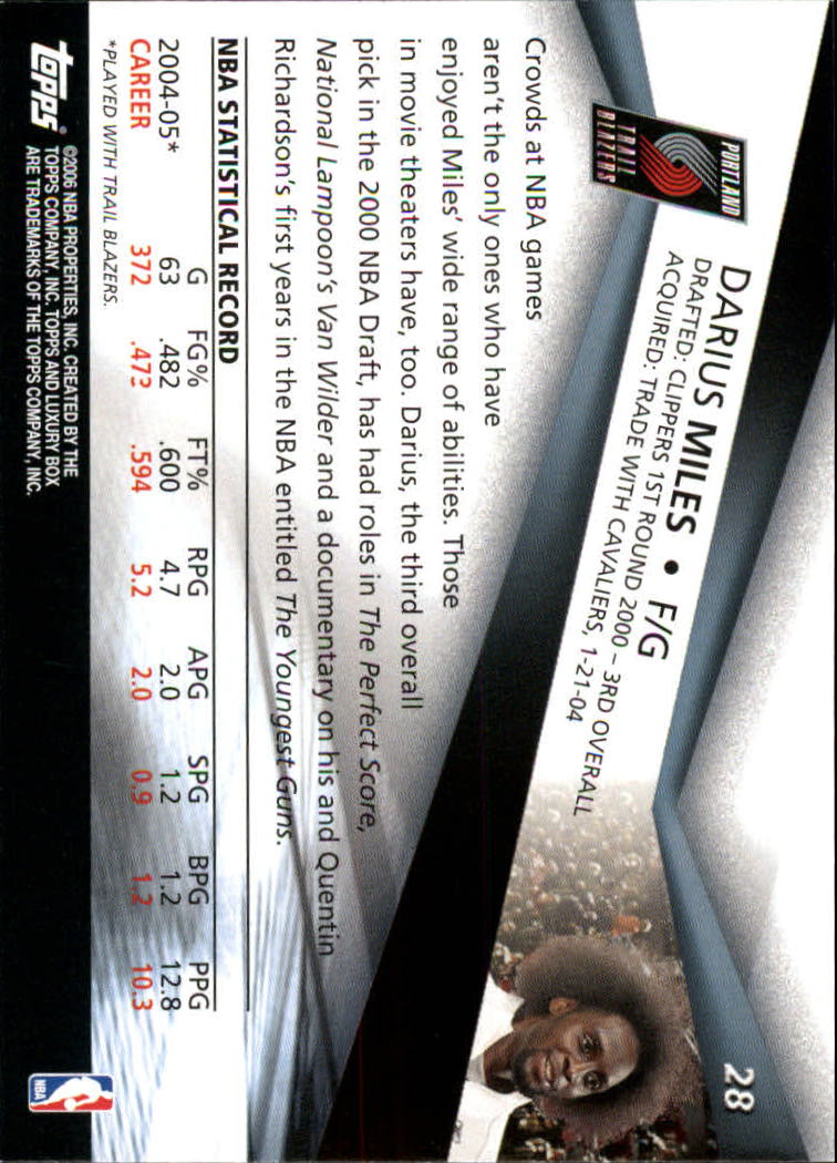 2005-06 Topps Luxury Box Basketball YOU PICK - Picture 57 of 261