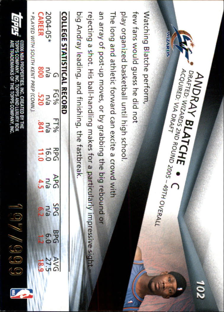 2005-06 Topps Luxury Box Basketball YOU PICK - Picture 203 of 261