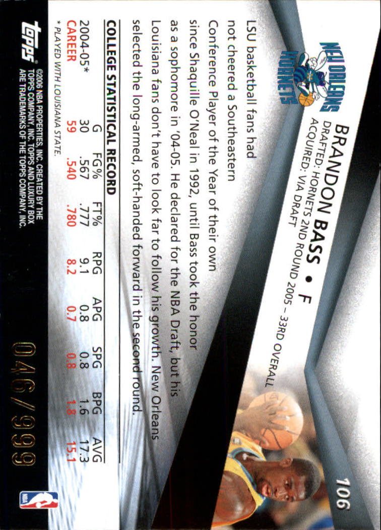 2005-06 Topps Luxury Box Basketball YOU PICK - Picture 207 of 261