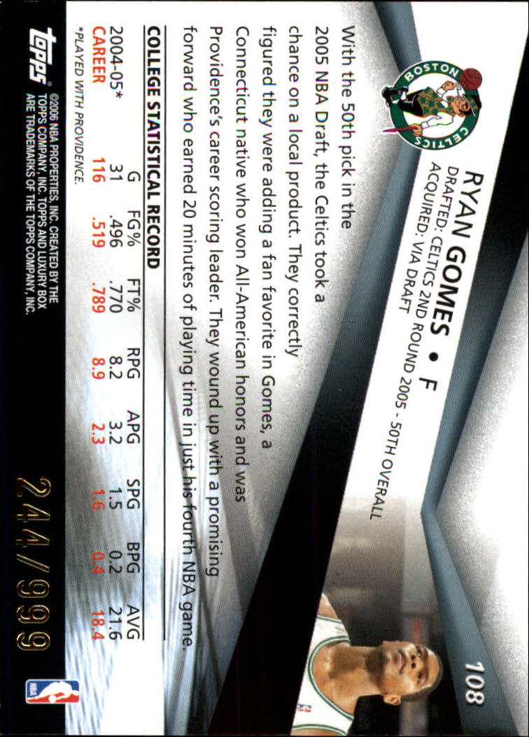 2005-06 Topps Luxury Box Basketball YOU PICK - Picture 211 of 261