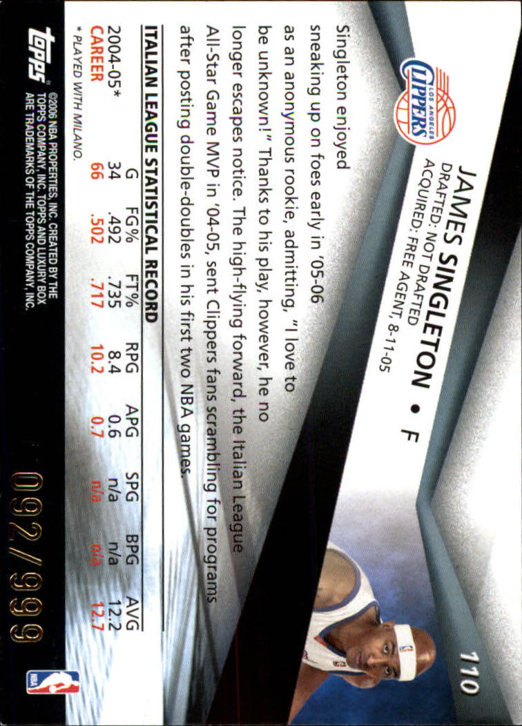 2005-06 Topps Luxury Box Basketball YOU PICK - Picture 215 of 261