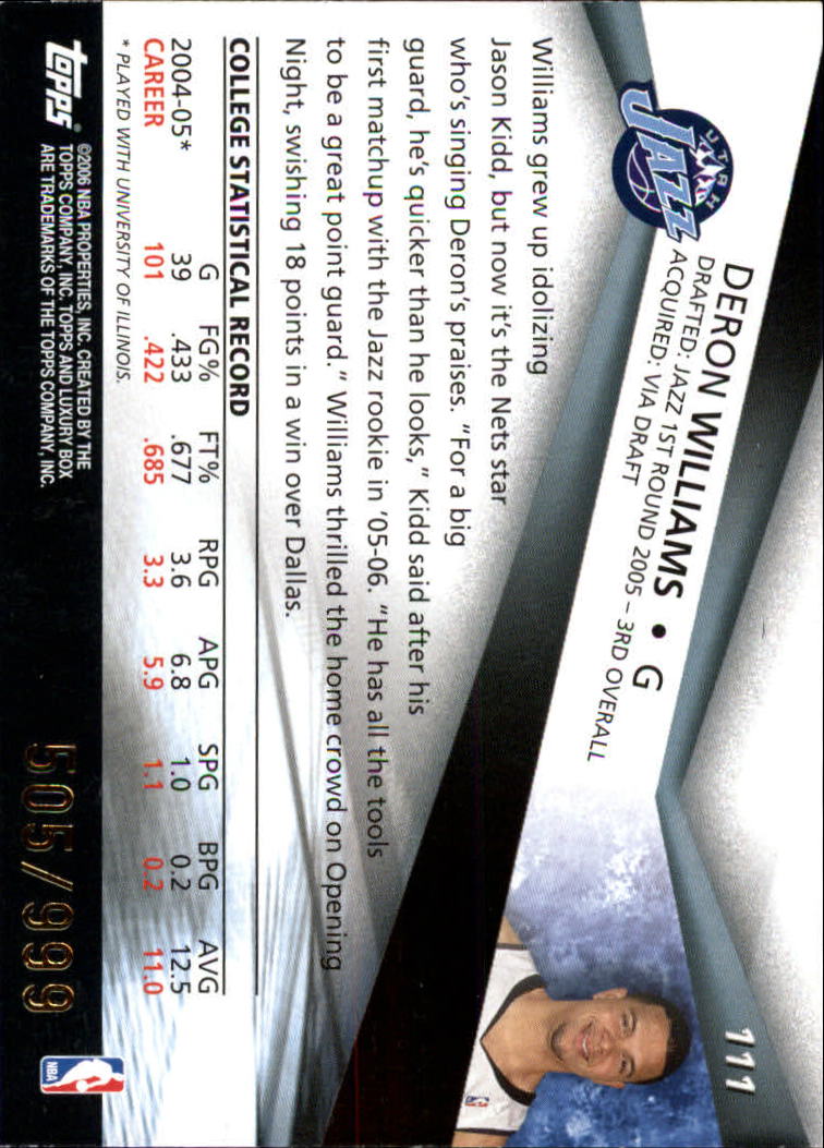 2005-06 Topps Luxury Box Basketball YOU PICK - Picture 217 of 261