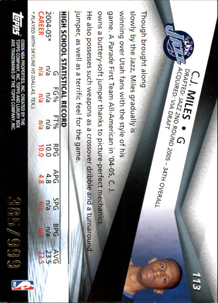 2005-06 Topps Luxury Box Basketball YOU PICK - Picture 219 of 261