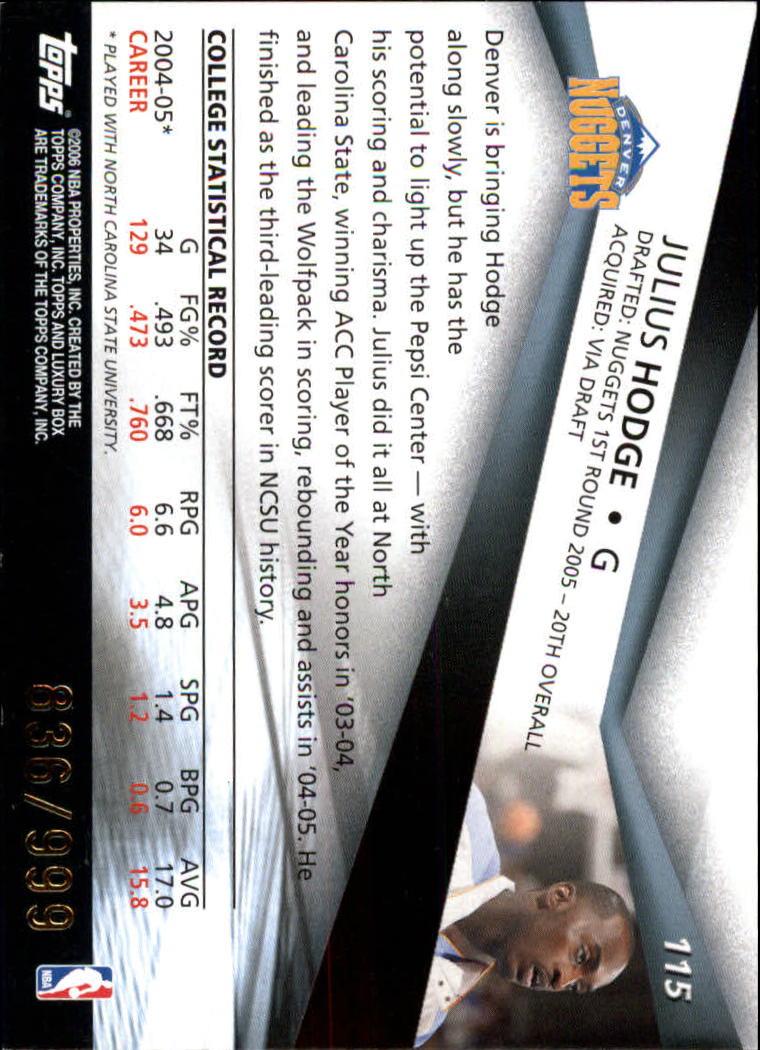 2005-06 Topps Luxury Box Basketball YOU PICK - Picture 221 of 261