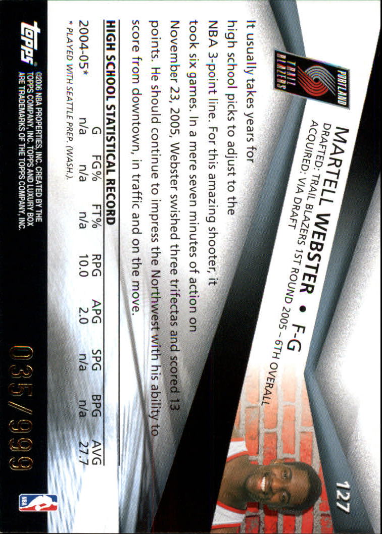 2005-06 Topps Luxury Box Basketball YOU PICK - Picture 233 of 261