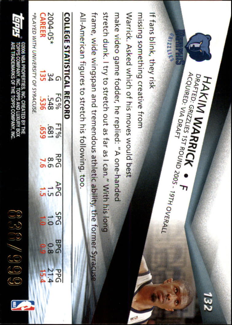 2005-06 Topps Luxury Box Basketball YOU PICK - Picture 239 of 261