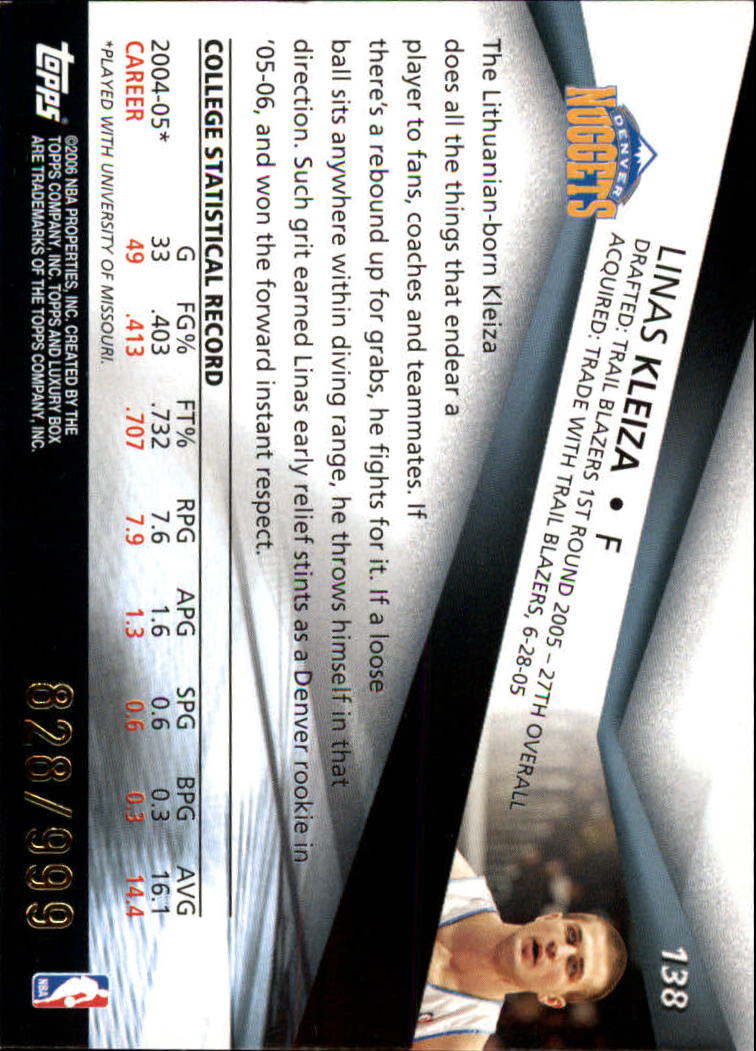 2005-06 Topps Luxury Box Basketball YOU PICK - Picture 247 of 261