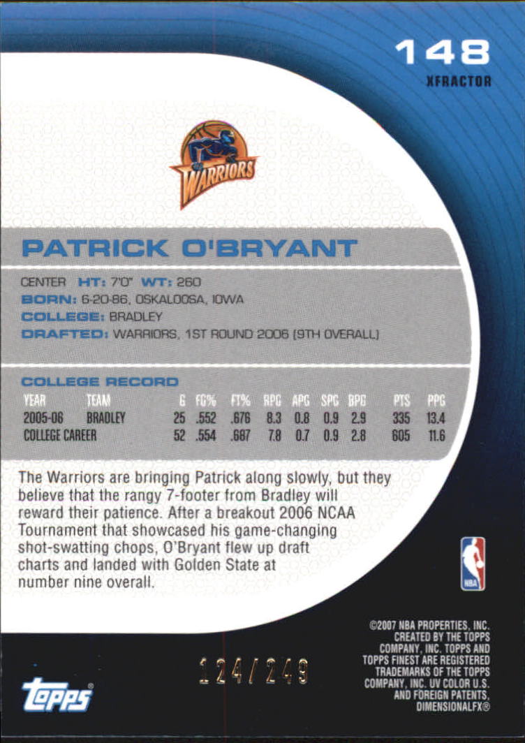 2005-06 Finest X-Fractors #148 Patrick O'Bryant
