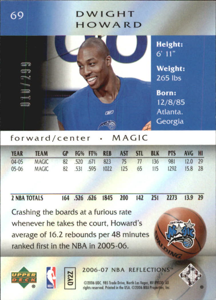 2006-07 Reflections Gold #69 Dwight Howard back image
