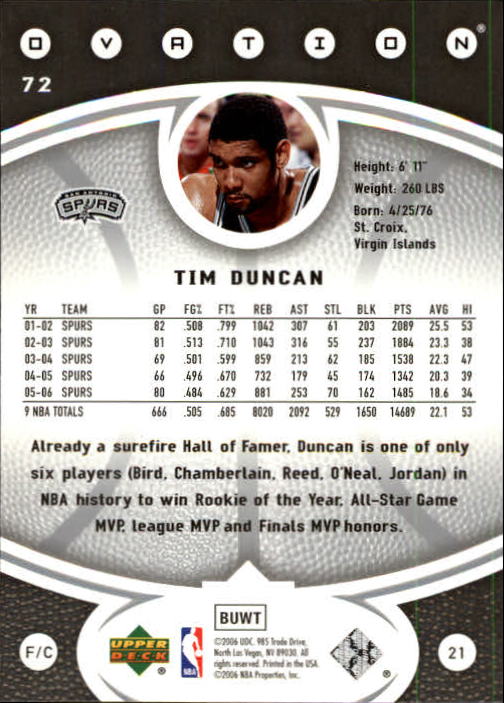Tim Duncan cards (1998-2016) Spurs - You Choose - Bild 201 von 294