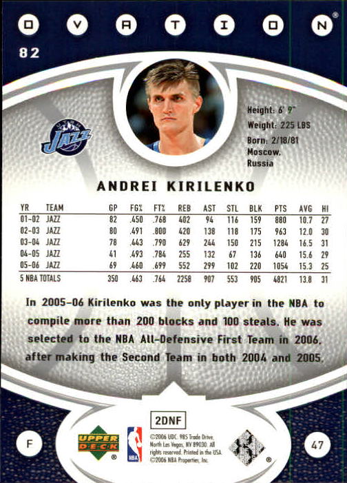 A5150- 2006-07 Upper Deck Ovation BK 1-132 + Einsätze -du Pick- 15 + Kostenlose - Bild 127 von 149