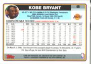 2006-07 Topps #8 Kobe Bryant back image