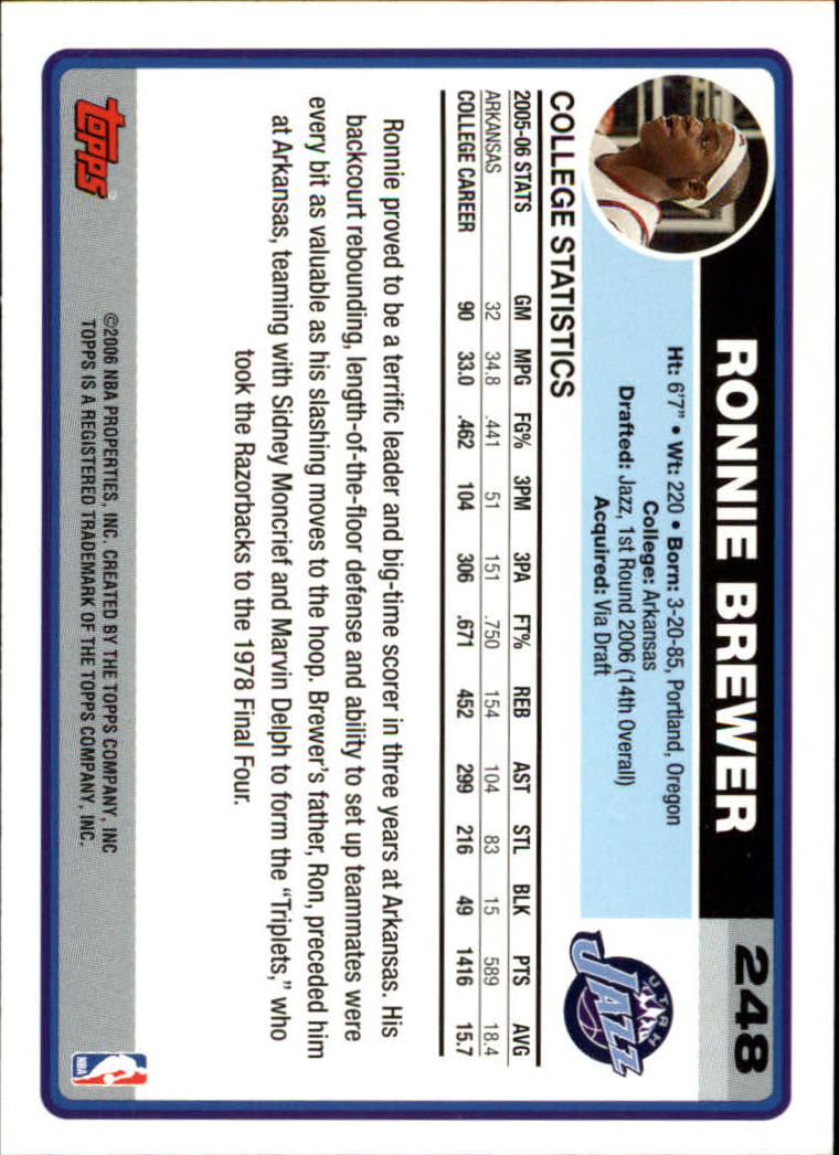 B1799- 2006-07 Topps Basketball #S 1-265 + Einsätze -du Pick- 15 + Free US - Bild 413 von 451