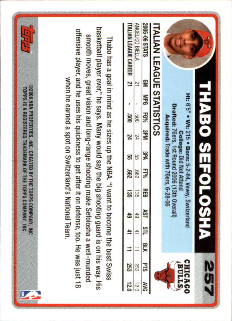 B1799- 2006-07 Topps Basketball #S 1-265 + Einsätze -du Pick- 15 + Free US - Bild 425 von 451