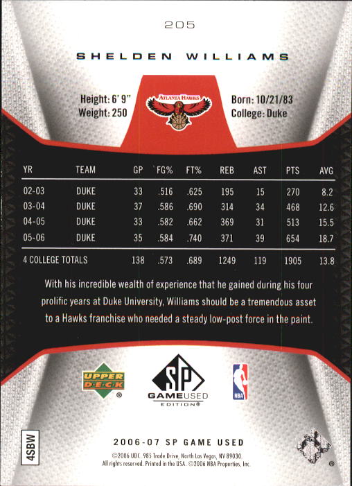 2006-07 SP Game Used Basketball Rookie Card Singles xxx/999 - You Choose