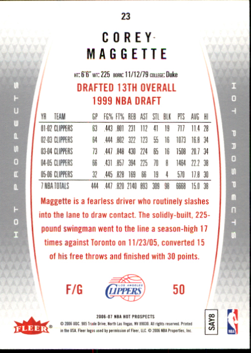 2006/2007 Fleer Hot Prospects Basketball Cards - Picture 45 of 133