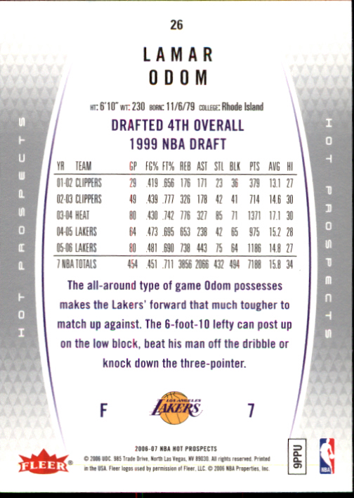 2006/2007 Fleer Hot Prospects Basketball Cards - Picture 49 of 133