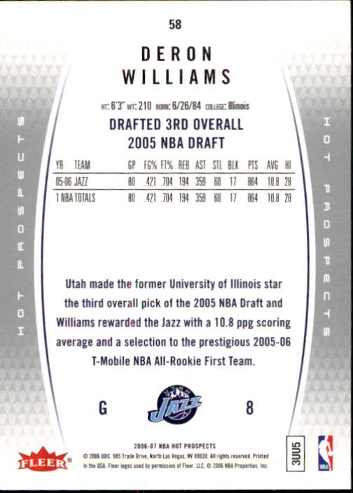 2006/2007 Fleer Hot Prospects Basketball Cards - Picture 113 of 133