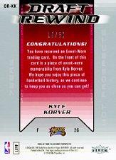 2006-07 Fleer Hot Prospects Draft Rewind Memorabilia #KK Kyle Korver back image