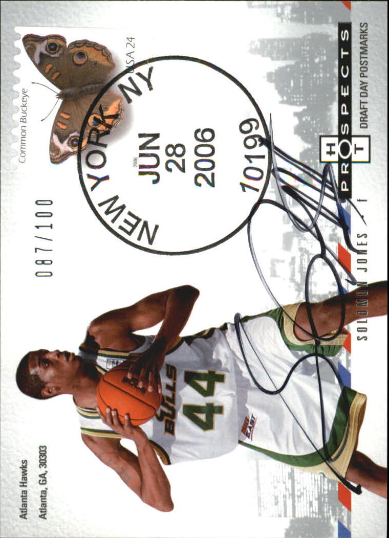 2006-07 Fleer Hot Prospects Draft Day Postmarks Autographs #SJ Solomon Jones