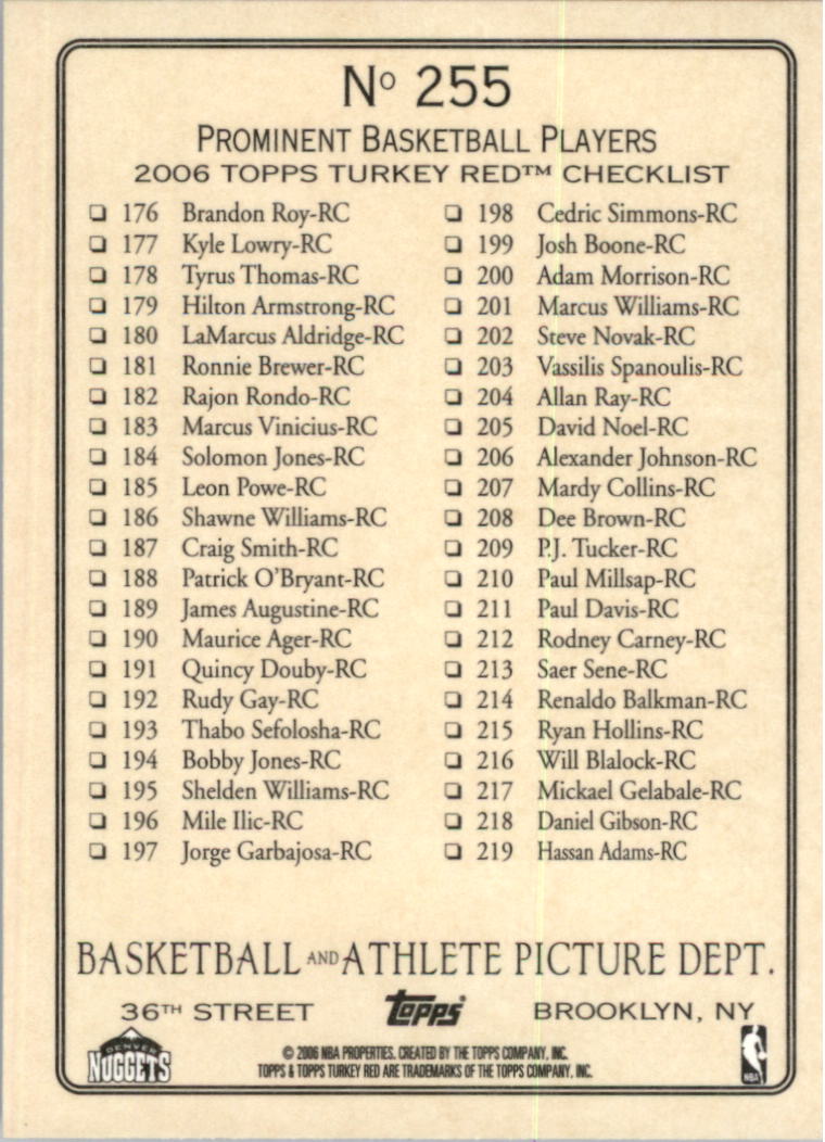 2006-07 Topps Turkey Red Basketball 192+ YOU PICK - Picture 132 of 142