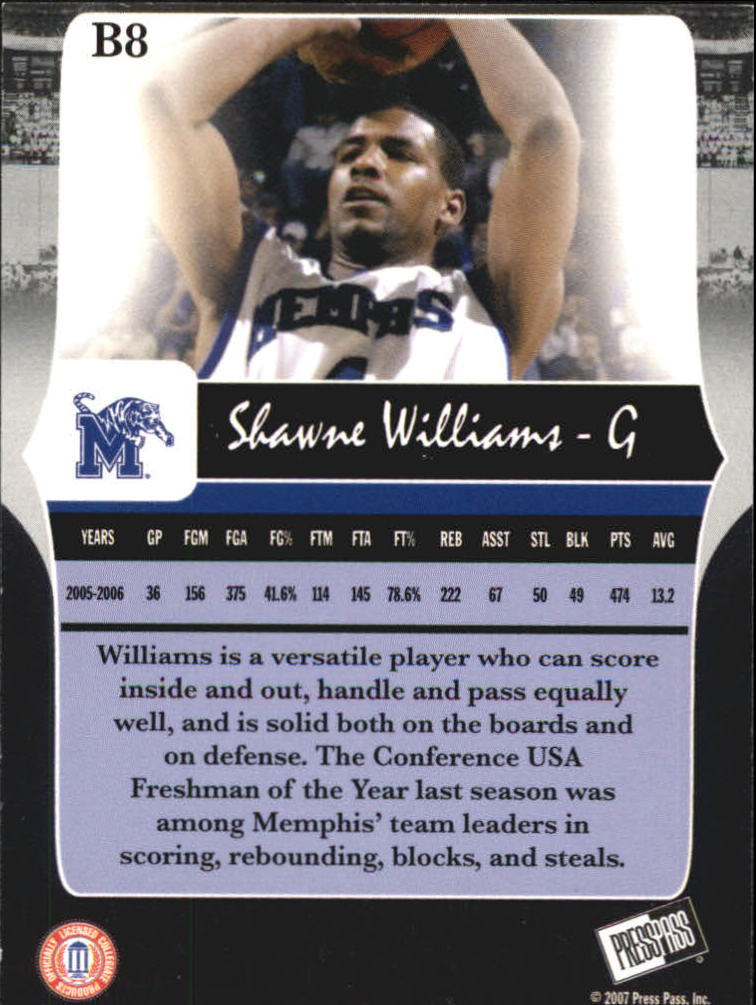 2006-07 Press Pass Legends Bronze #8 Shawne Williams back image